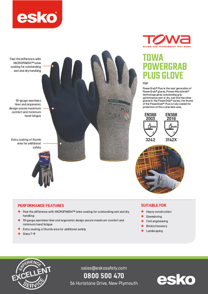 GREY Powergrab PLUS 10 Latex Coated Glove