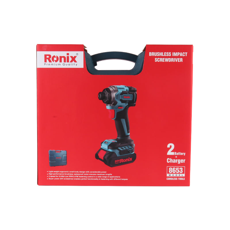Ronix 20V Brushless Impact Screwdriver Set (230 Nm)
