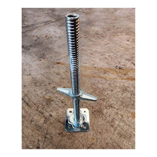 galvanised hollow base jack for tube and clip scaffolding