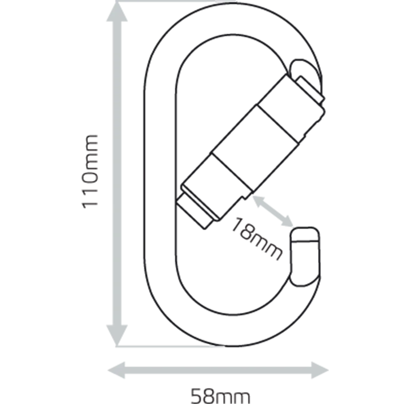 ZERO Ox Screw Gate Oval Carabiner