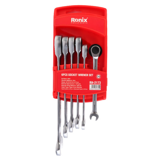 Ronix Double Box-End Reversible Ratcheting Wrench Set (6‑Piece)